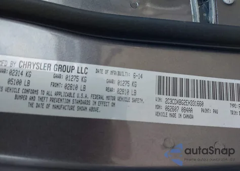 2014 Dodge Charger Se z USA, uszkodzony, nr VIN 2C3CDXBG2EH331660